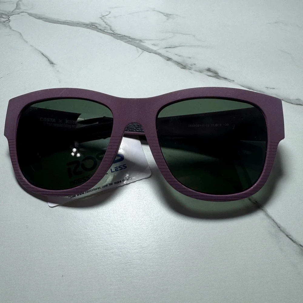 Costa Del Mar Pescador Sunglasses Matte Purple Green Mirror Lenses 06S9084-0155